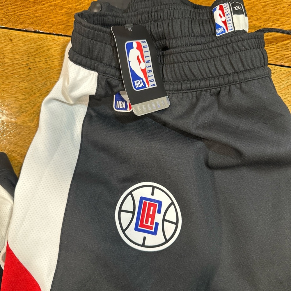 NWT Nike Dri Fit NBA 3xl Basketball Pants Black White Los Angeles Clippers